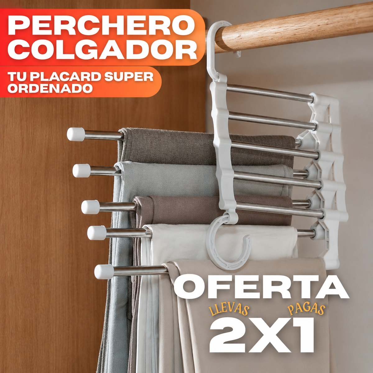 LLEVA 2 PAGÁS 1 | Perchero Colgador | Tu Placard Deja de ser un Caos